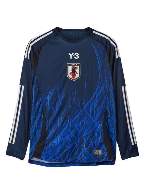 Japan Y3 autentico LS maglia da calcio a maniche lunghe blu uniforme da calcio da uomo prima divisa da calcio sportiva top shirt 2024-2025